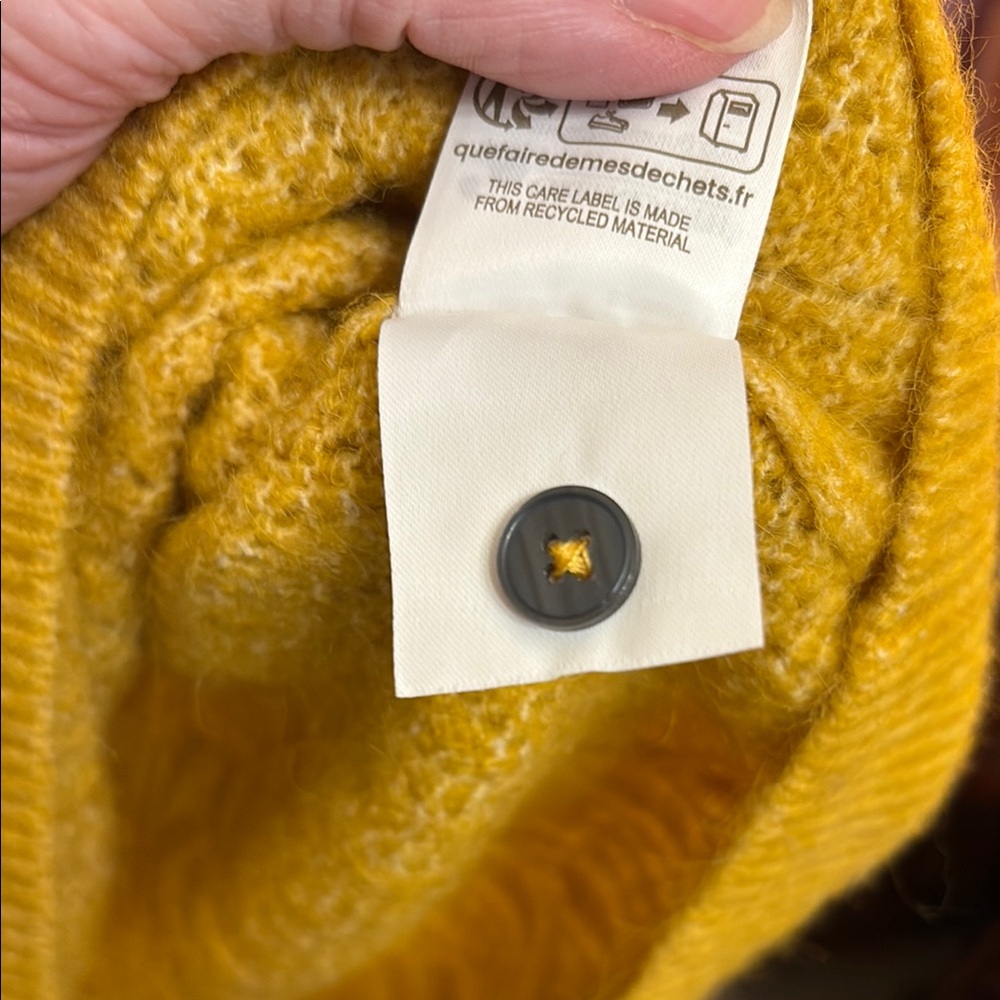 Boden Bright Mustard V-Neck Button Cardigan - Picture 5 of 6